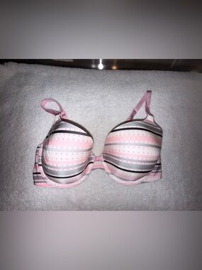 Victorias Secret Demi Bra Pink Stripes Size 36D